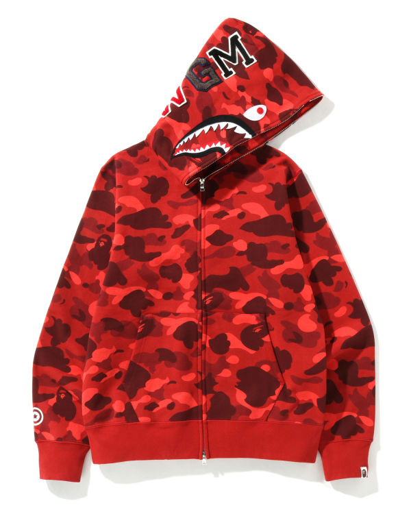 Sweat à Capuche Bape Color Camo Shark Full Zip Rouge Clair Homme | EYI-27997834