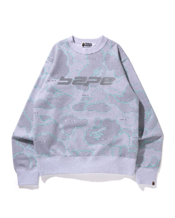 Sweats Bape Text Code Camo Crewneck Grise Clair Homme | QFQ-50520854