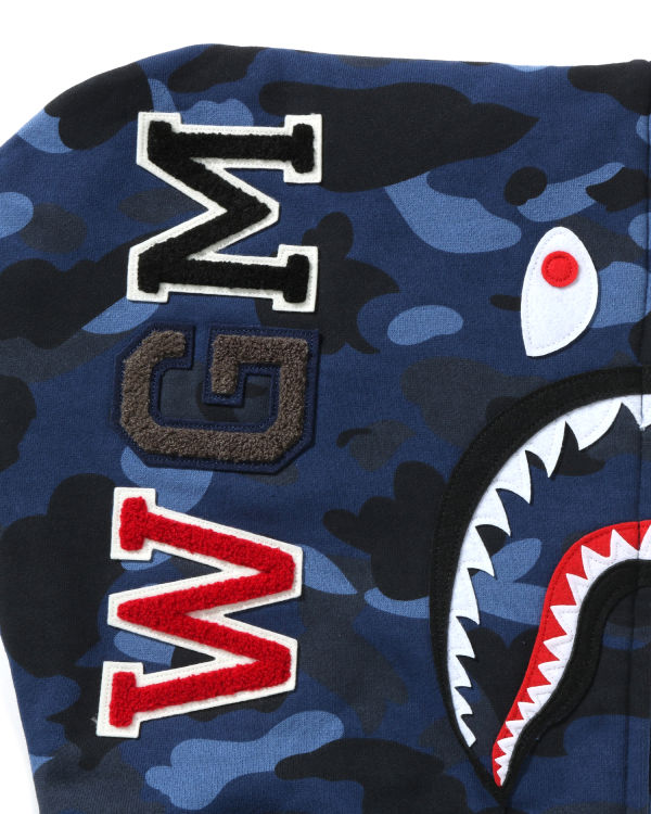 Sweat à Capuche Bape Color Camo Shark Full Zip Bleu Marine Bleu Homme | FVU-28032194