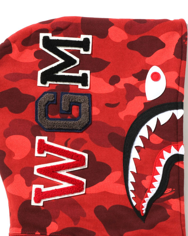 Sweat à Capuche Bape Color Camo Shark Full Zip Rouge Clair Homme | EYI-27997834