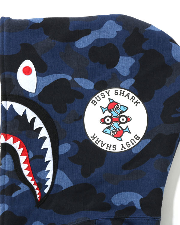 Sweat à Capuche Bape Color Camo Shark Full Zip Bleu Marine Bleu Homme | FVU-28032194