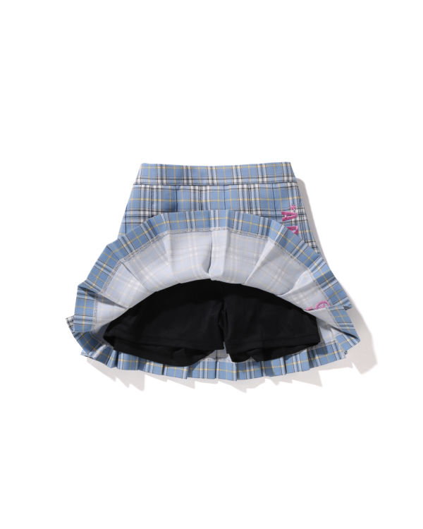 Jupes Bape Check Plissé Bleu Enfant | IRU-45960710