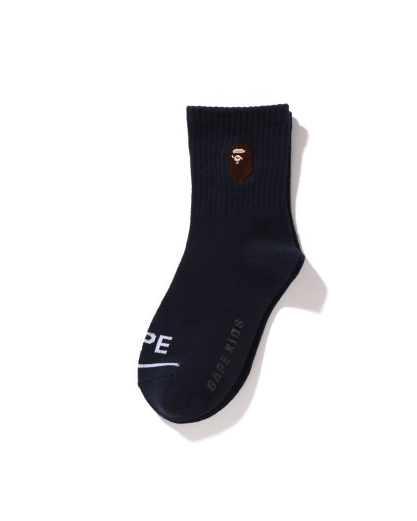 Chaussettes Bape Ape Head Nervuré Bleu Marine Bleu Enfant | NZO-25553682