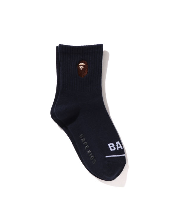 Chaussettes Bape Ape Head Nervuré Bleu Marine Bleu Enfant | NZO-25553682