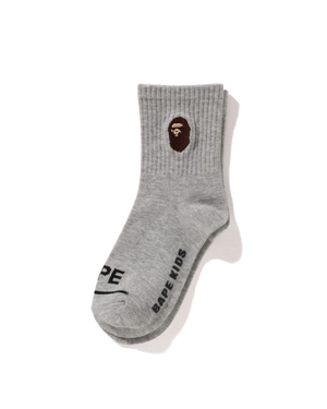 Chaussettes Bape Ape Head Nervuré Grise Enfant | XJK-28727616