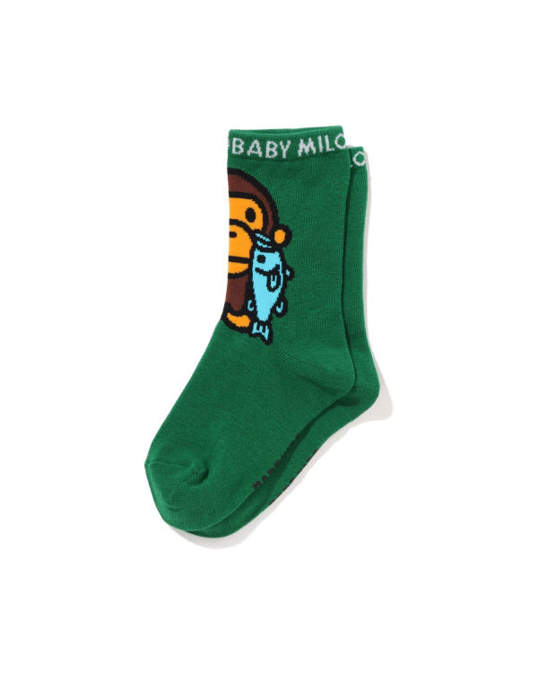 Chaussettes Bape Milo Black Bass Turquoise Enfant | PKI-49151175