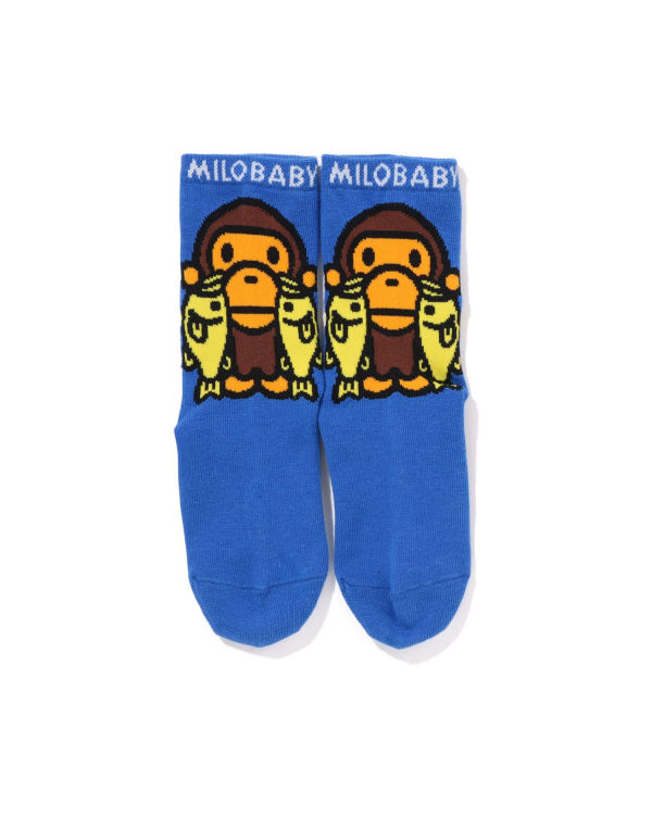 Chaussettes Bape Milo Black Bass Bleu Enfant | NLA-33941436