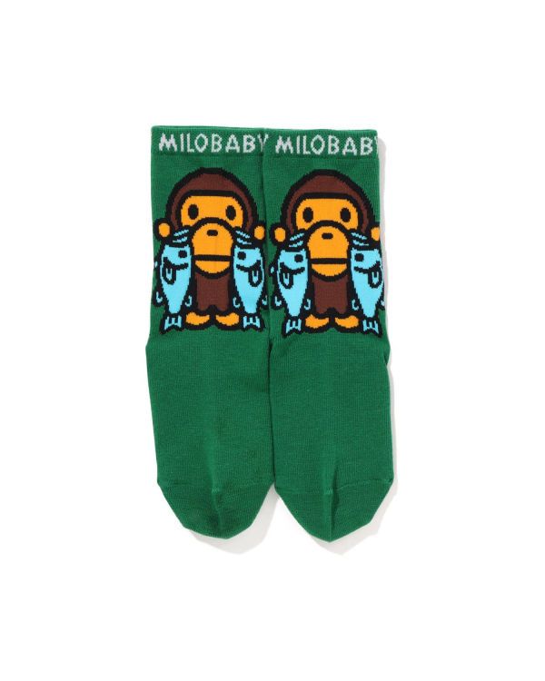 Chaussettes Bape Milo Black Bass Turquoise Enfant | PKI-49151175