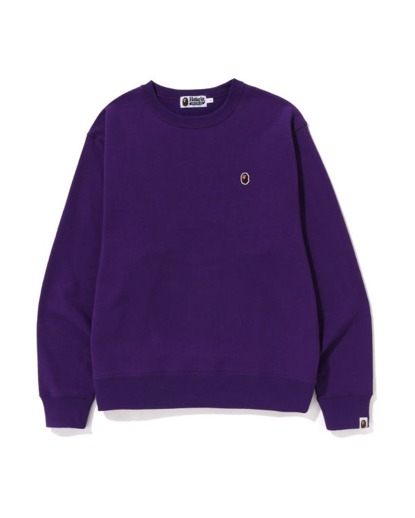 Sweats Bape Ape Head One Point Relaxed Fit Crewneck Violette Homme | GHM-32535892