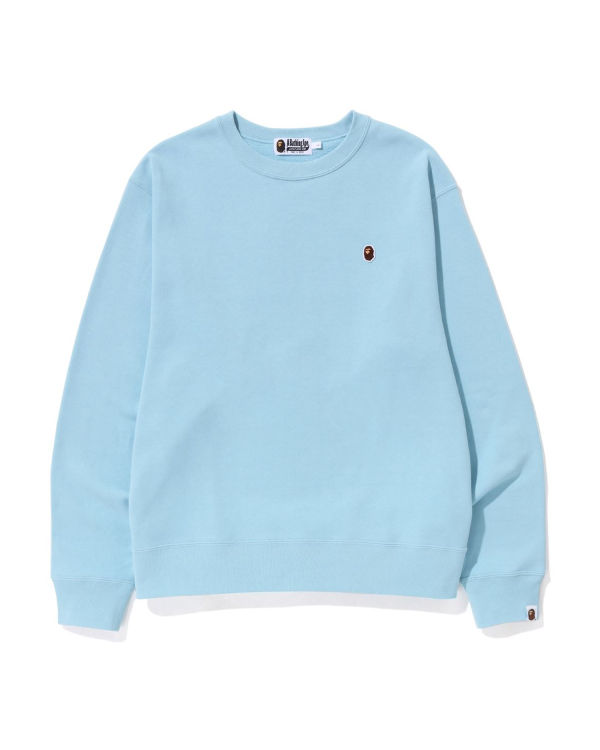 Sweats Bape Ape Head One Point Relaxed Fit Crewneck Bleu Homme | KBU-65373481