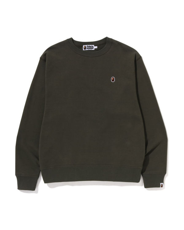 Sweats Bape Ape Head One Point Relaxed Fit Crewneck Vert Homme | PDA-30350339