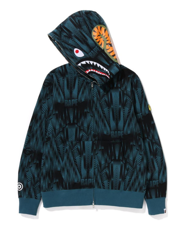 Sweat à Capuche Bape Speed Racer Shark Full Zip Bleu Homme | XTN-20028696