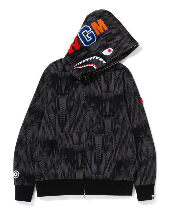 Sweat à Capuche Bape Speed Racer Shark Full Zip Noir Homme | GQJ-94277587