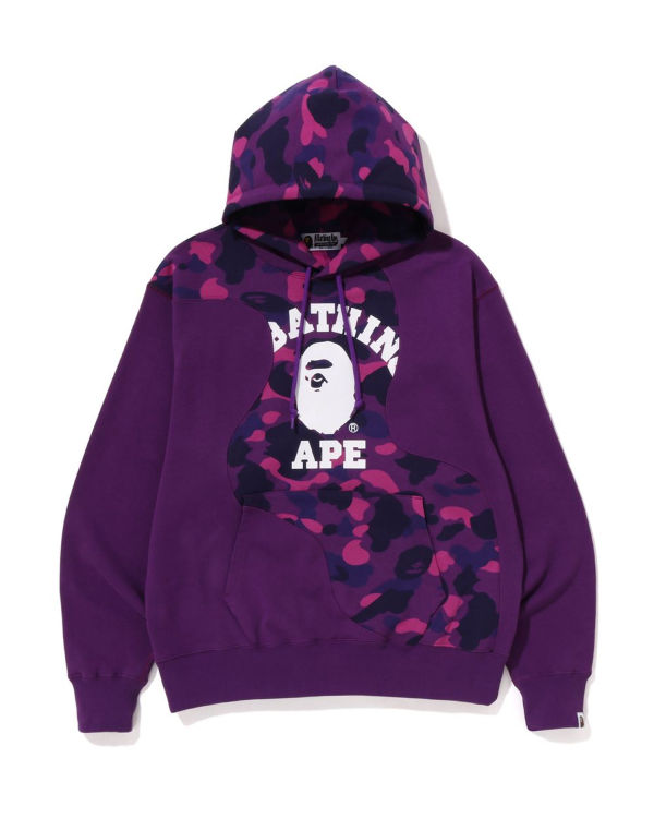 Sweat à Capuche Bape Color Camo College Cutting Relaxed Fit Violette Homme | HTB-56632747