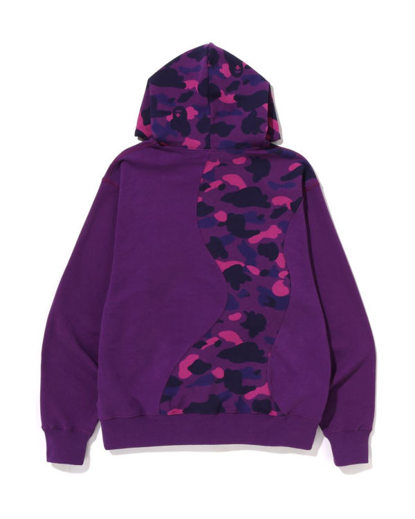 Sweat à Capuche Bape Color Camo College Cutting Relaxed Fit Violette Homme | HTB-56632747