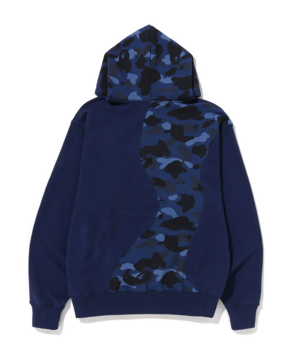 Sweat à Capuche Bape Color Camo College Cutting Relaxed Fit Bleu Marine Bleu Homme | IPA-46267230