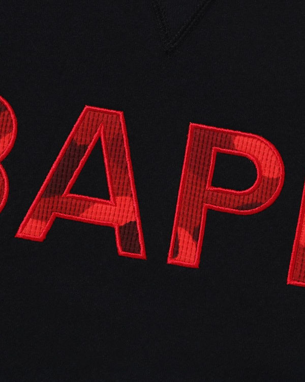 Sweats Bape Patch Relaxed Fit Crewneck Noir Homme | ZXF-81347832