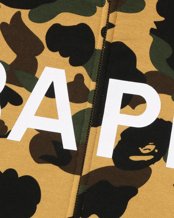 Sweat à Capuche Bape 1st Camo Balaclava Full Zip Jaune Homme | IAA-02905340