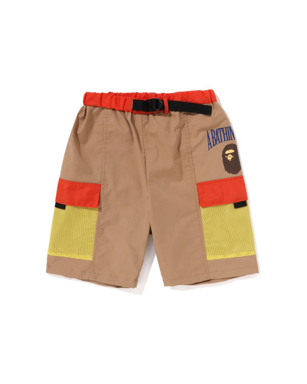 Shorts Bape Mesh Pocket Beige Enfant | QSI-73383276