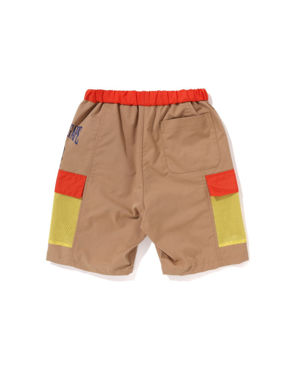 Shorts Bape Mesh Pocket Beige Enfant | QSI-73383276