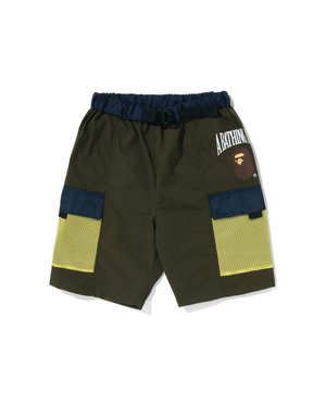 Shorts Bape Mesh Pocket Vert Foncé Enfant | QOI-05281655