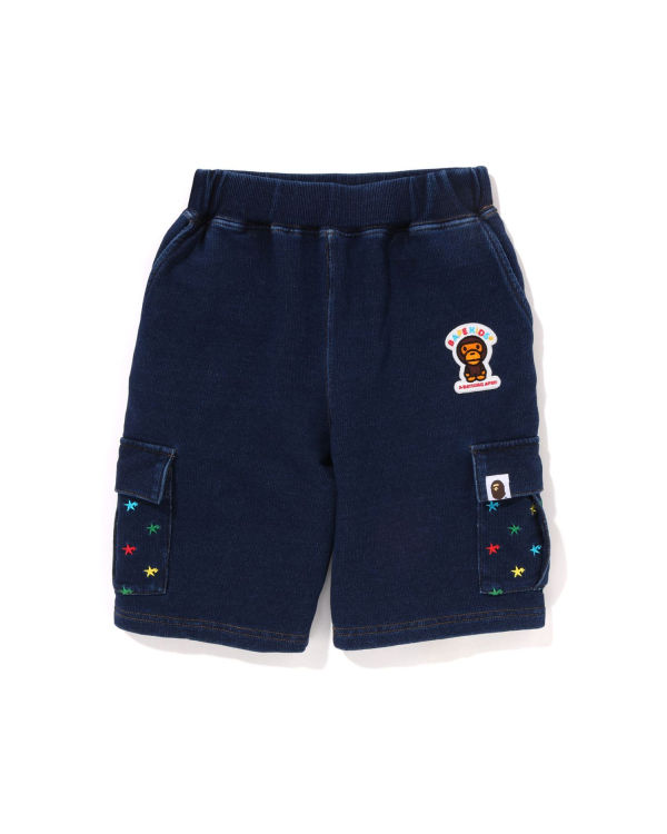 Shorts Bape Milo STA Jersey Denim Cargo Bleu Enfant | VPP-21769206