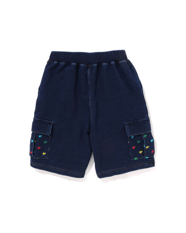 Shorts Bape Milo STA Jersey Denim Cargo Bleu Enfant | VPP-21769206