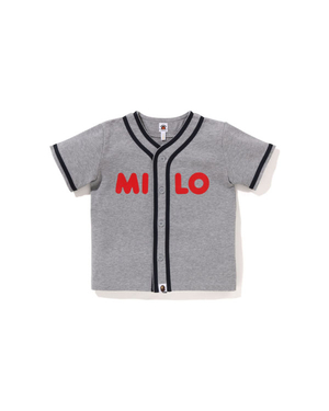 Chemises Bape Milo Baseball Grise Foncé Enfant | VAM-67242636