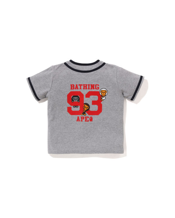 Chemises Bape Milo Baseball Grise Foncé Enfant | VAM-67242636