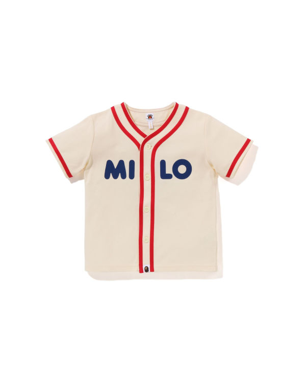 Chemises Bape Milo Baseball Blanche Enfant | EVP-15890412