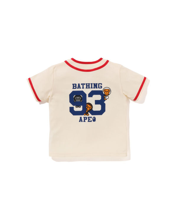 Chemises Bape Milo Baseball Blanche Enfant | EVP-15890412