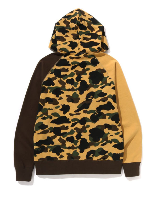 Sweat à Capuche Bape 1st Camo Crazy College Full Zip Jaune Homme | TLZ-58645535