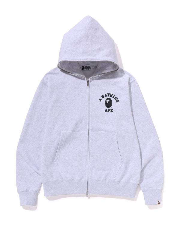 Sweat à Capuche Bape College Relaxed Fit Full Zip Grise Clair Homme | DEH-33932655