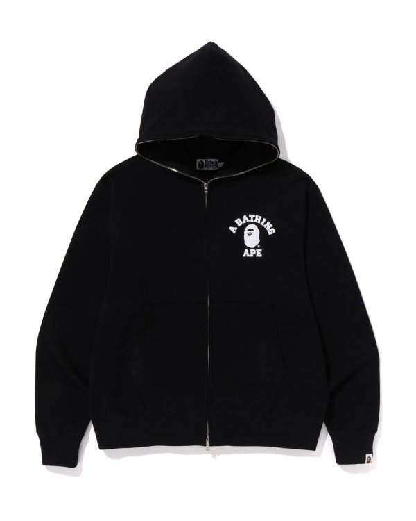 Sweat à Capuche Bape College Relaxed Fit Full Zip Noir Homme | MAZ-40222567