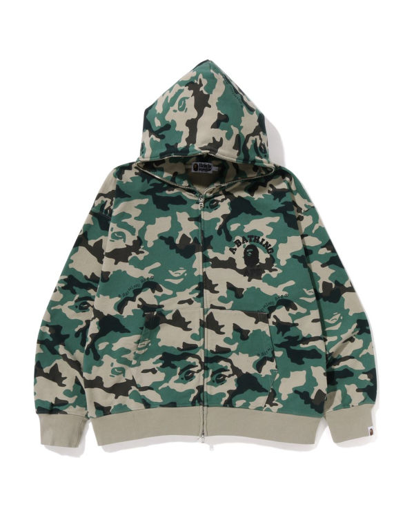 Sweat à Capuche Bape Woodland Camo Loose Fit Full Zip Vert Homme | KWB-34475415