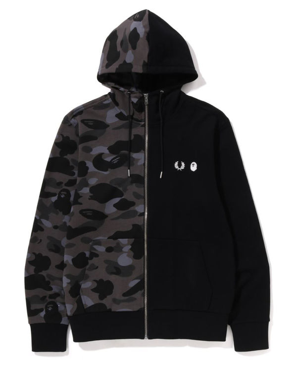 Sweat à Capuche Bape X Fred Perry Color Camo Zip Noir Homme | CNK-77454439