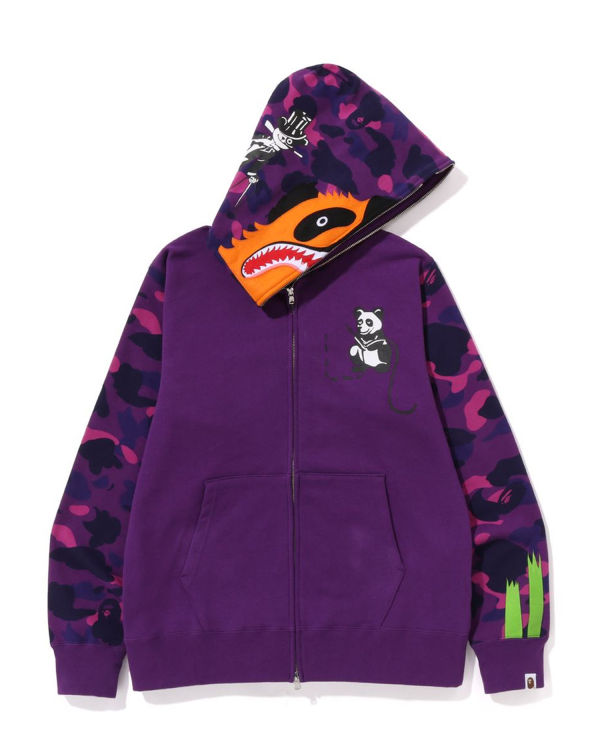 Sweat à Capuche Bape Color Camo Panda Full Zip Violette Homme | GAO-22440532