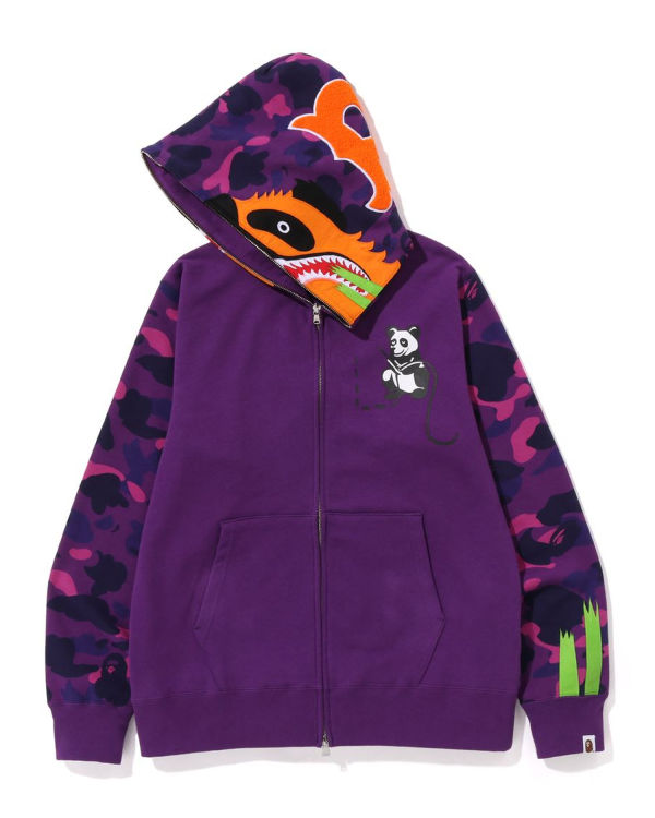 Sweat à Capuche Bape Color Camo Panda Full Zip Violette Homme | GAO-22440532