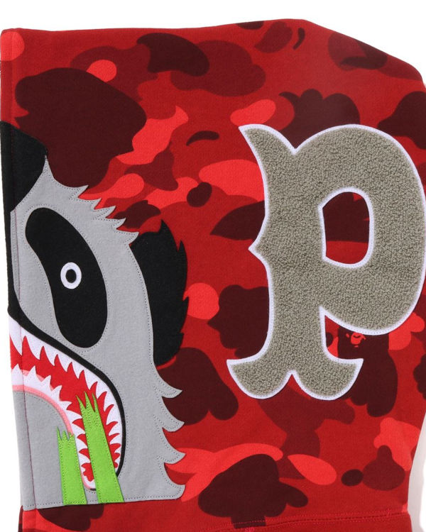 Sweat à Capuche Bape Color Camo Panda Full Zip Rouge Clair Homme | WVR-65664143