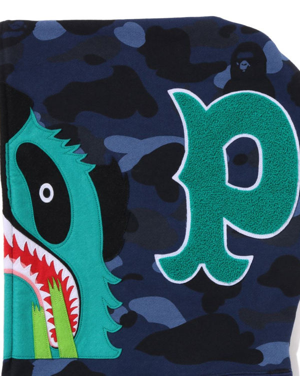 Sweat à Capuche Bape Color Camo Panda Full Zip Bleu Marine Bleu Homme | OQT-53424417