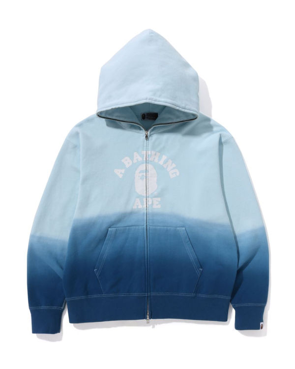 Sweat à Capuche Bape College Gradation Relaxed Fit Full Zip Bleu Homme | WRX-53254826