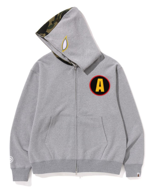 Sweat à Capuche Bape Shadow Relaxed Fit Full Zip Grise Homme | XUT-10482399