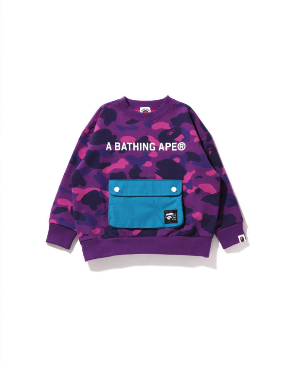 Sweats Bape Color Camo Pocket Loose Fit Crewneck JR Violette Enfant | HKH-72245273