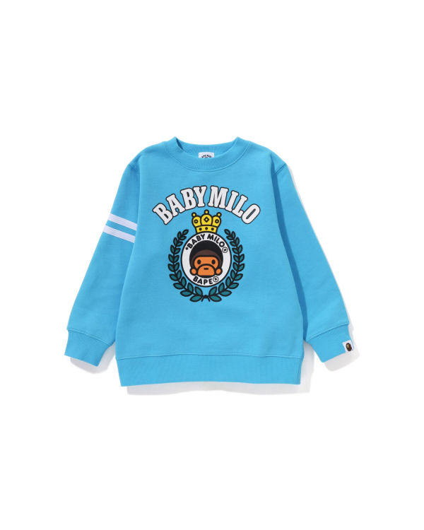 Sweats Bape Milo Emblem Crewneck Bleu Enfant | SKD-15265901