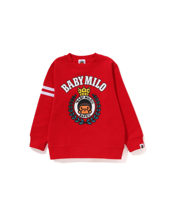 Sweats Bape Milo Emblem Crewneck Rouge Clair Enfant | RYW-27902217