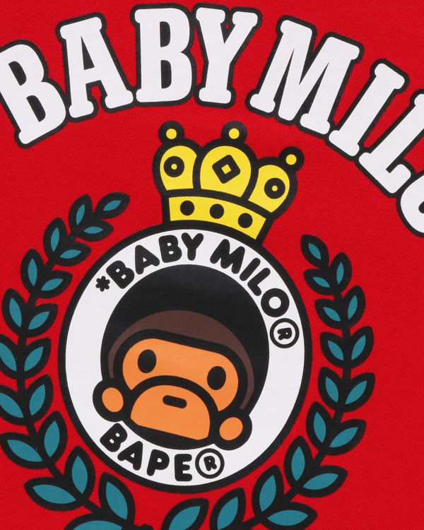 Sweats Bape Milo Emblem Crewneck Rouge Clair Enfant | RYW-27902217