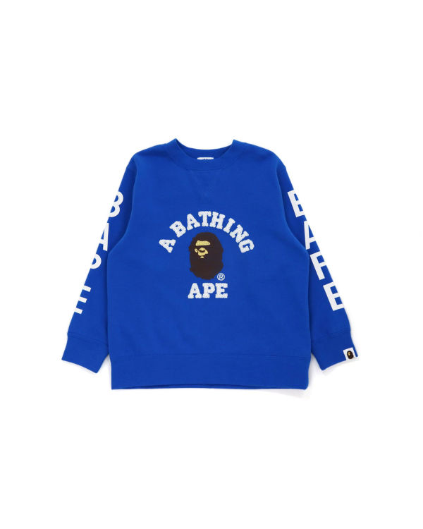 Sweats Bape College Crewneck Bleu Enfant | DSE-26819337