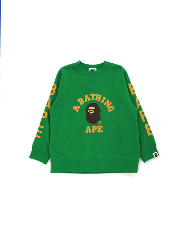 Sweats Bape College Crewneck Paon Vert Enfant | LIZ-90672566