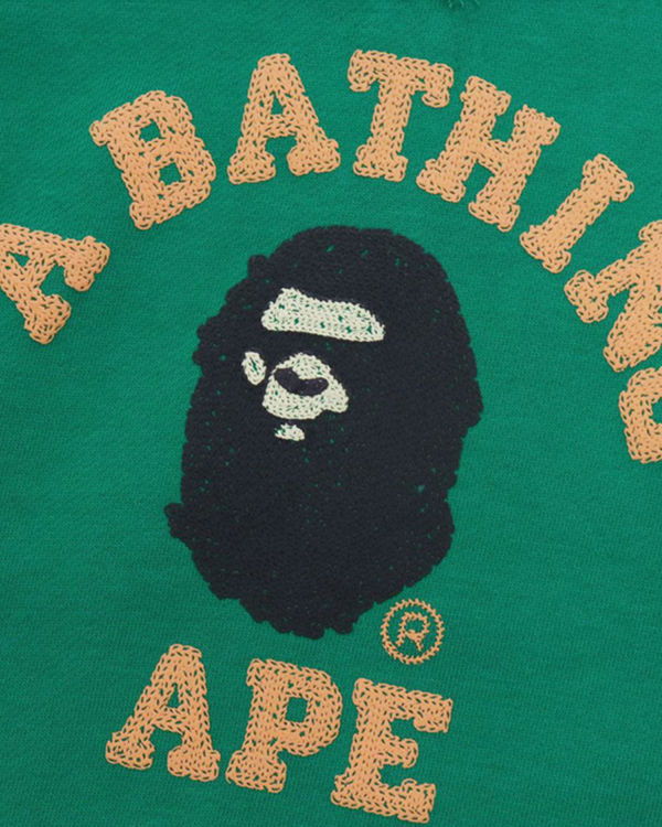 Sweats Bape College Crewneck Paon Vert Enfant | LIZ-90672566