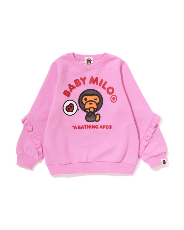 Sweats Bape Milo Heart Frill Crewneck Rose Enfant | OQB-27454505